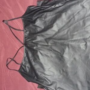 SHEIN Women's Elegant Black Faux Leather Dress Size 3X